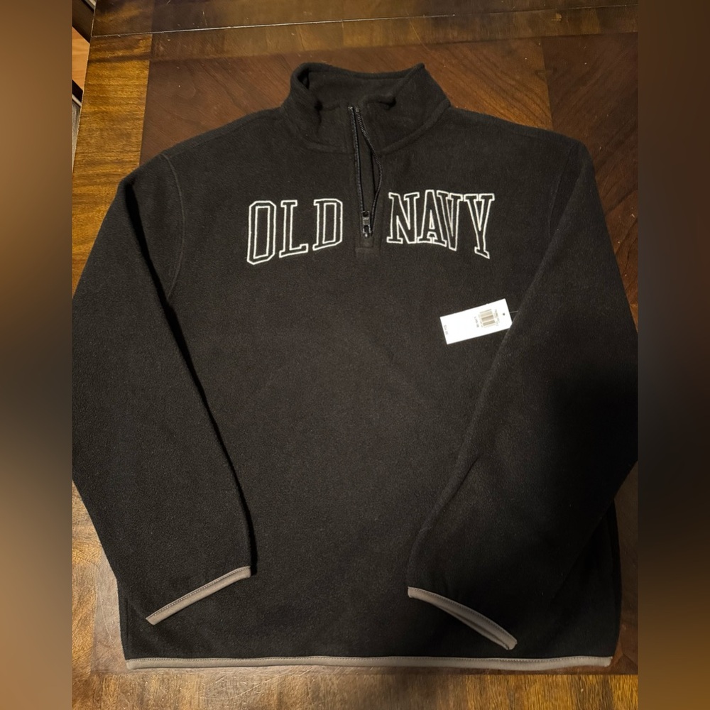 Old Navy Boys Black Quarter-Zip Fleece NWT